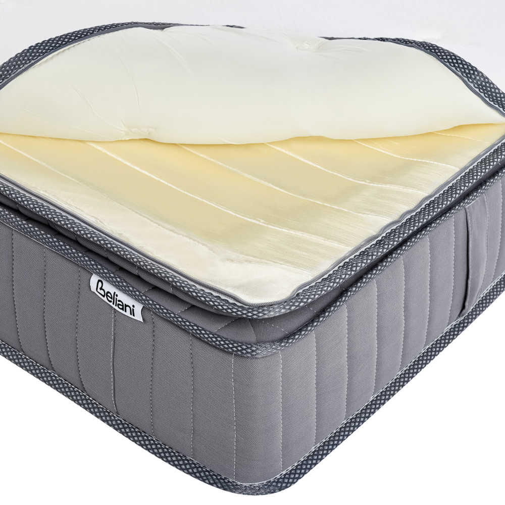 Materasso a molle insacchettate EU misura matrimoniale 160 x 200 cm con imbottitura in memory foam rinfrescante rivestimento rimovibile 3 piedi dura rigidità design moderno trapuntato