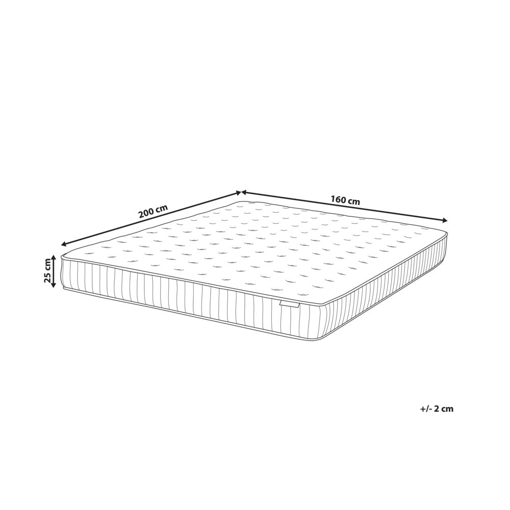 Materasso a molle insacchettate EU misura matrimoniale 160 x 200 cm con imbottitura in memory foam rinfrescante rivestimento rimovibile 3 piedi dura rigidità design moderno trapuntato