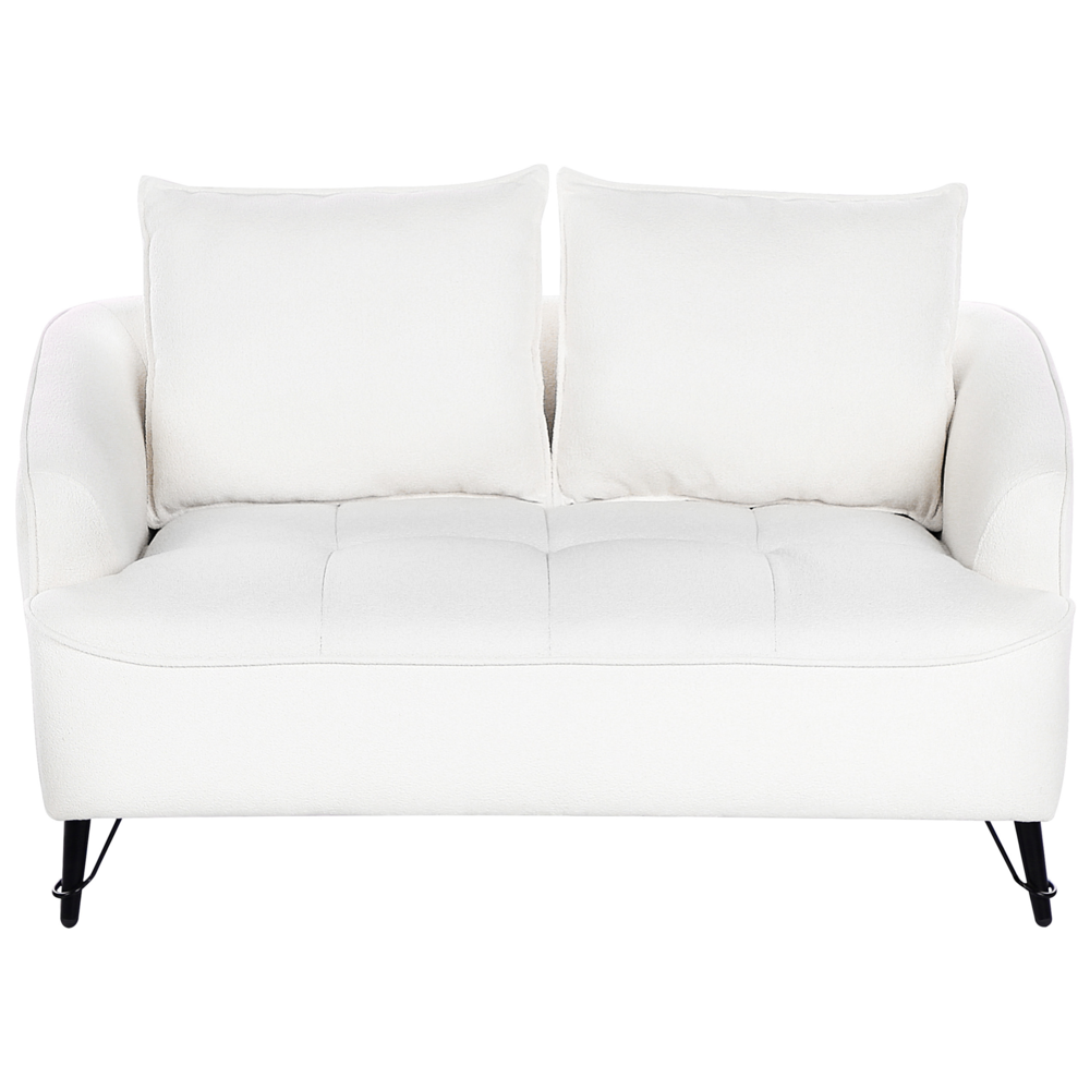 Set di divani a 2 + 3 posti con struttura in legno Boucle bianco Soggiorno