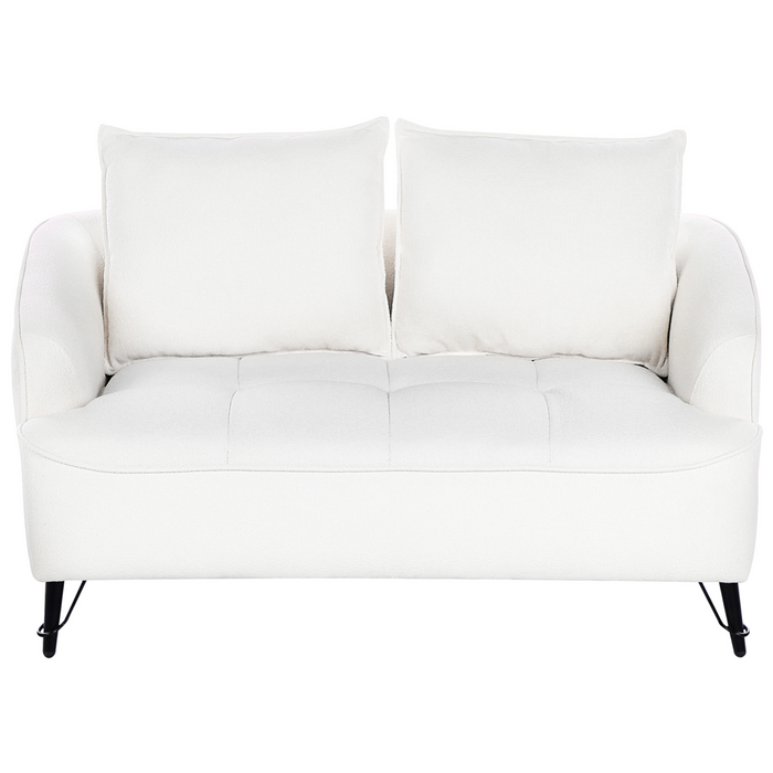 Set di divani a 2 + 3 posti con struttura in legno Boucle bianco Soggiorno