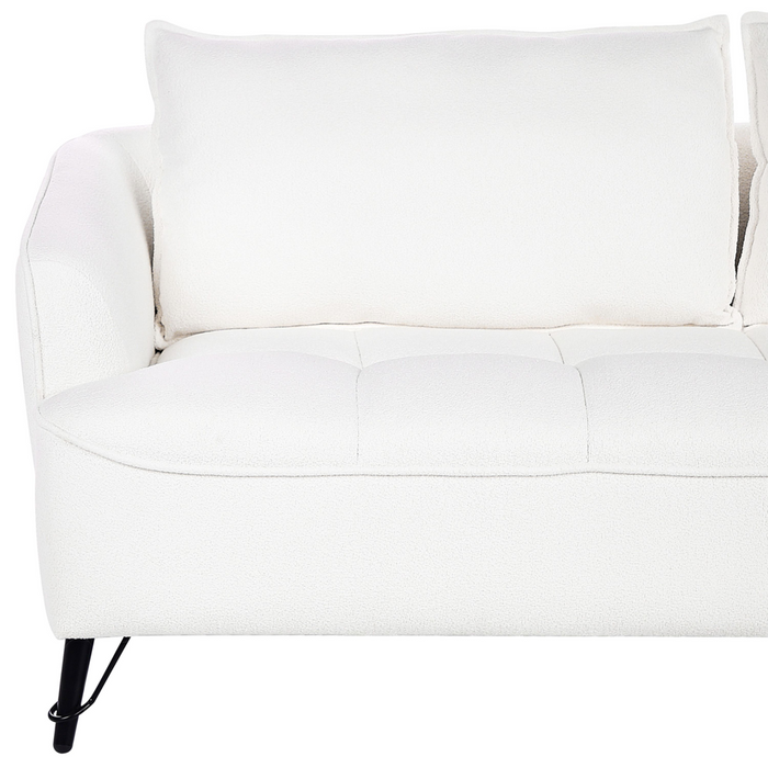 Set di divani a 2 + 3 posti con struttura in legno Boucle bianco Soggiorno