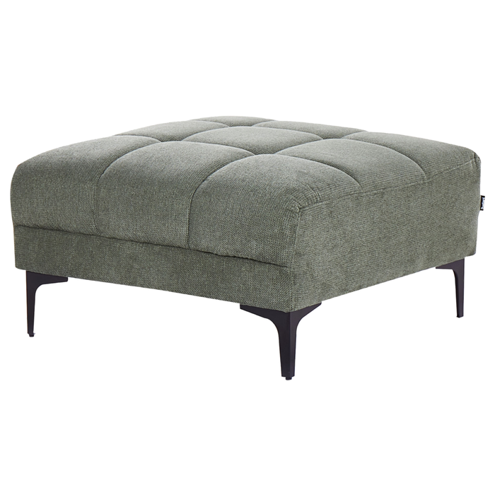 Pouf rettangolare in tessuto imbottito con rivestimento capitonné Verde soggiorno camera da letto