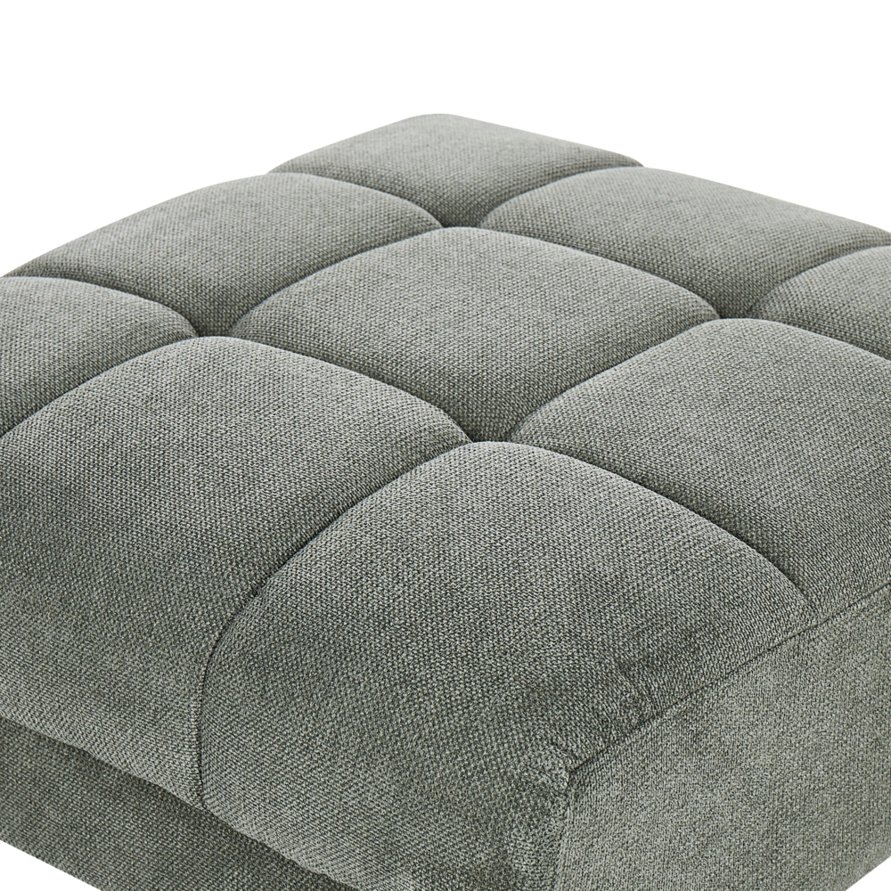 Pouf rettangolare in tessuto imbottito con rivestimento capitonné Verde soggiorno camera da letto