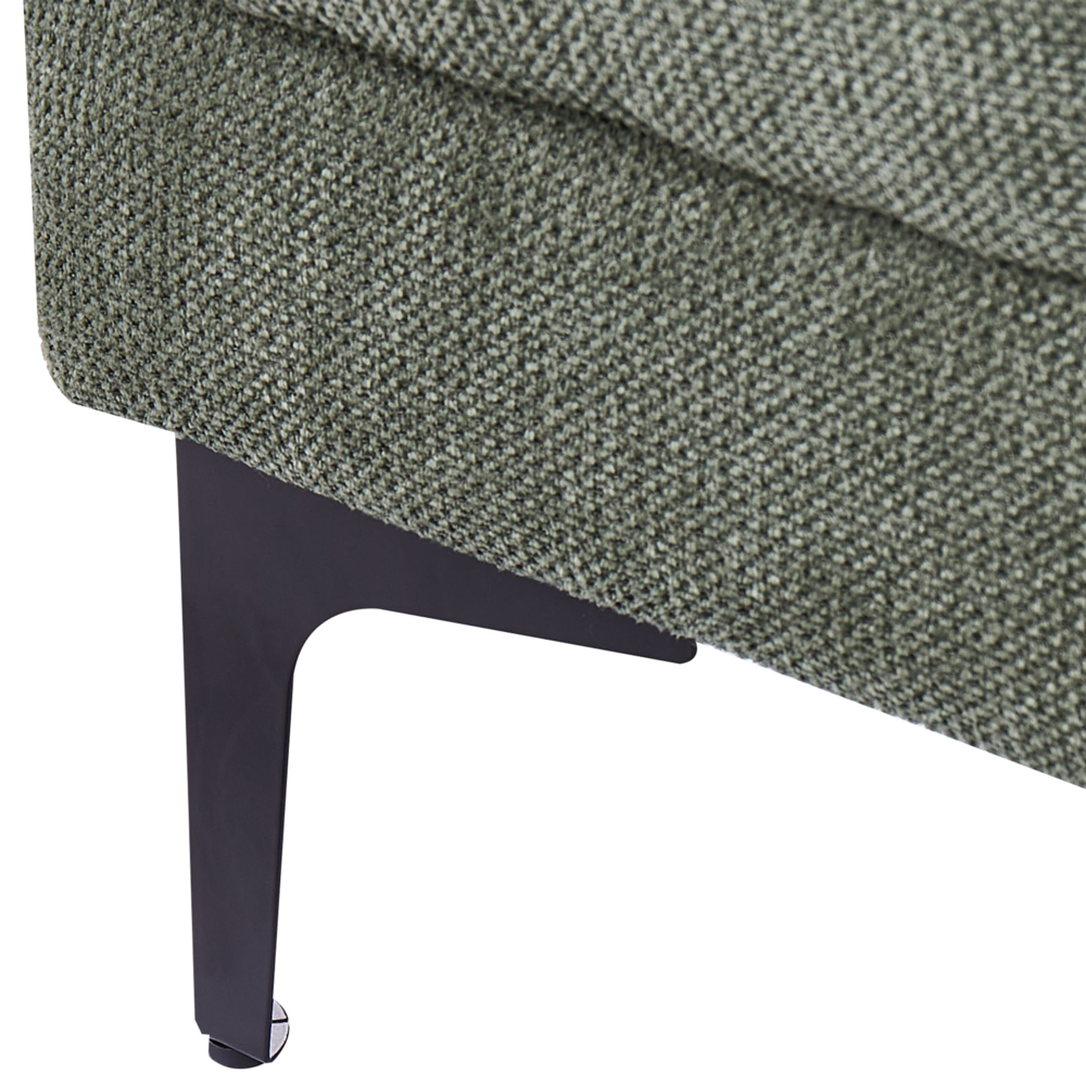Pouf rettangolare in tessuto imbottito con rivestimento capitonné Verde soggiorno camera da letto