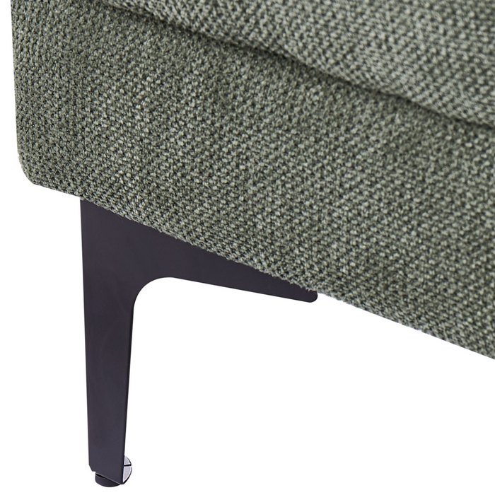 Pouf rettangolare in tessuto imbottito con rivestimento capitonné Verde soggiorno camera da letto