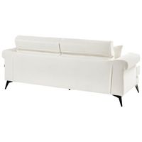 Set di divani in tessuto bouclé bianco a 2 e 3 posti con poggiatesta regolabili stile moderno