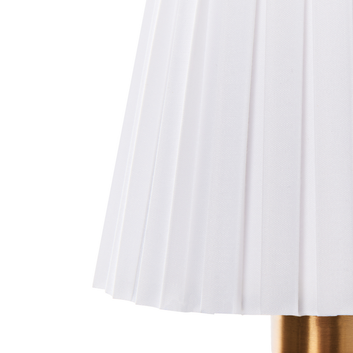 Set di 2 lampade da parete in tessuto bianco con paralume in ferro e metallo con base dorata Stile glamour Soggiorno