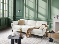 Divano 4 posti in tessuto minimalista Boucle Poliestere Gambe in metallo Braccioli Bianco