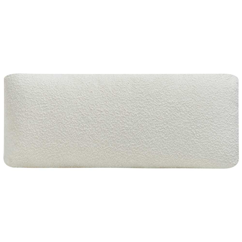 Divano 4 posti in tessuto minimalista Boucle Poliestere Gambe in metallo Braccioli Bianco