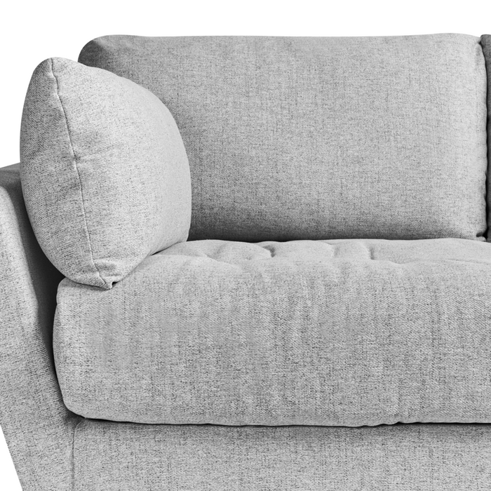 Divano 4 posti in tessuto minimalista Poliestere Gambe in metallo Braccioli grigio