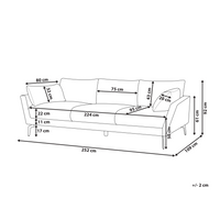 Divano 4 posti in tessuto minimalista Poliestere Gambe in metallo Braccioli grigio