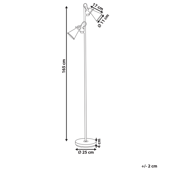 Lampada da terra Beige Metallo Paralumi regolabili Interruttore On-Off Camera da letto Soggiorno Casa Ufficio Illuminazione Design Industriale