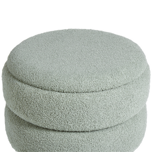 Sgabello Verde Rivestito con Gambe in Legno Stile Moderno