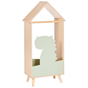 Appendiabiti in legno di pino verde chiaro MDF con motivo di dinosauro cameretta