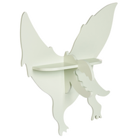 Mensola a muro in MDF a forma di dinosauro per la cameretta in verde chiaro per bambini