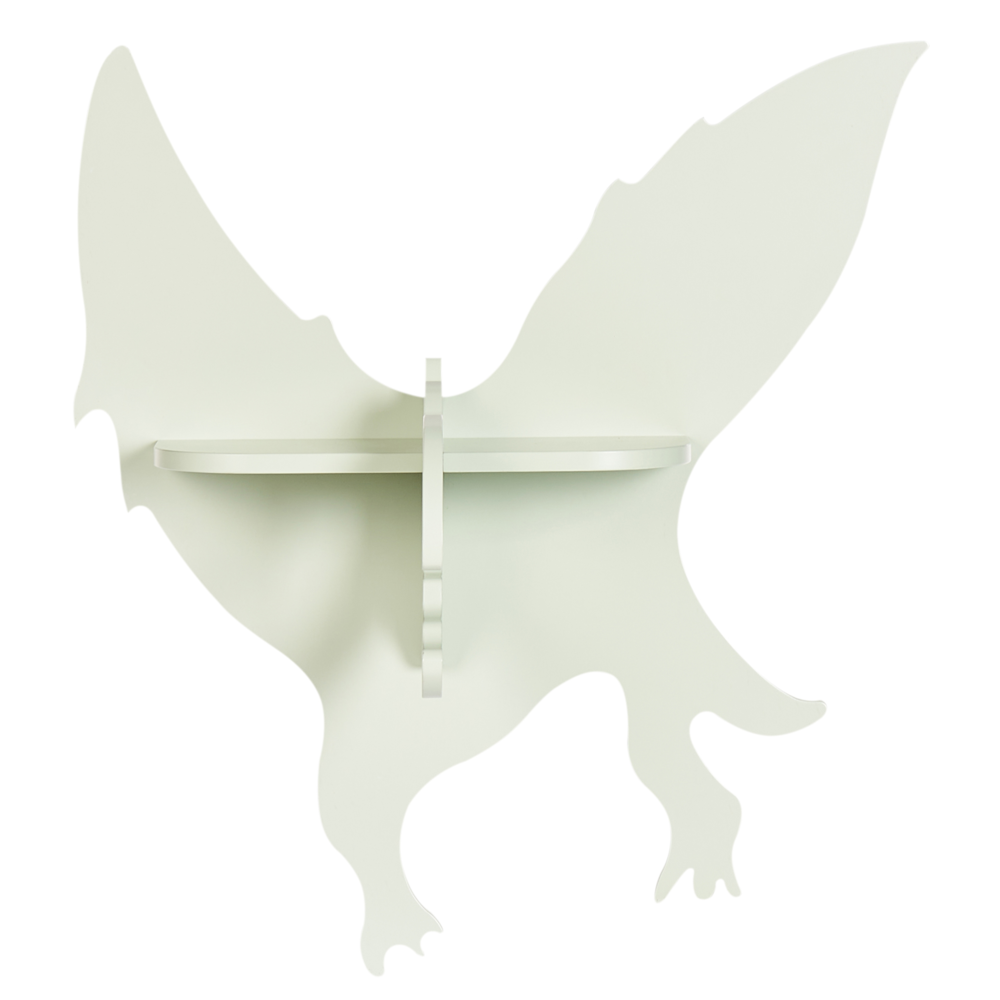 Mensola a muro in MDF a forma di dinosauro per la cameretta in verde chiaro per bambini