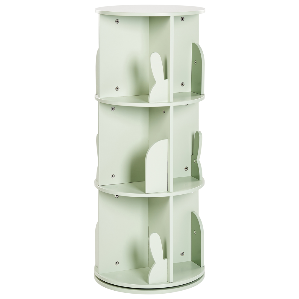 Libreria girevole a 3 ripiani in MDF per la cameretta con motivo a coniglietto verde chiaro arredo per la cameretta
