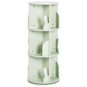 Libreria girevole a 3 ripiani in MDF per la cameretta con motivo a coniglietto verde chiaro arredo per la cameretta