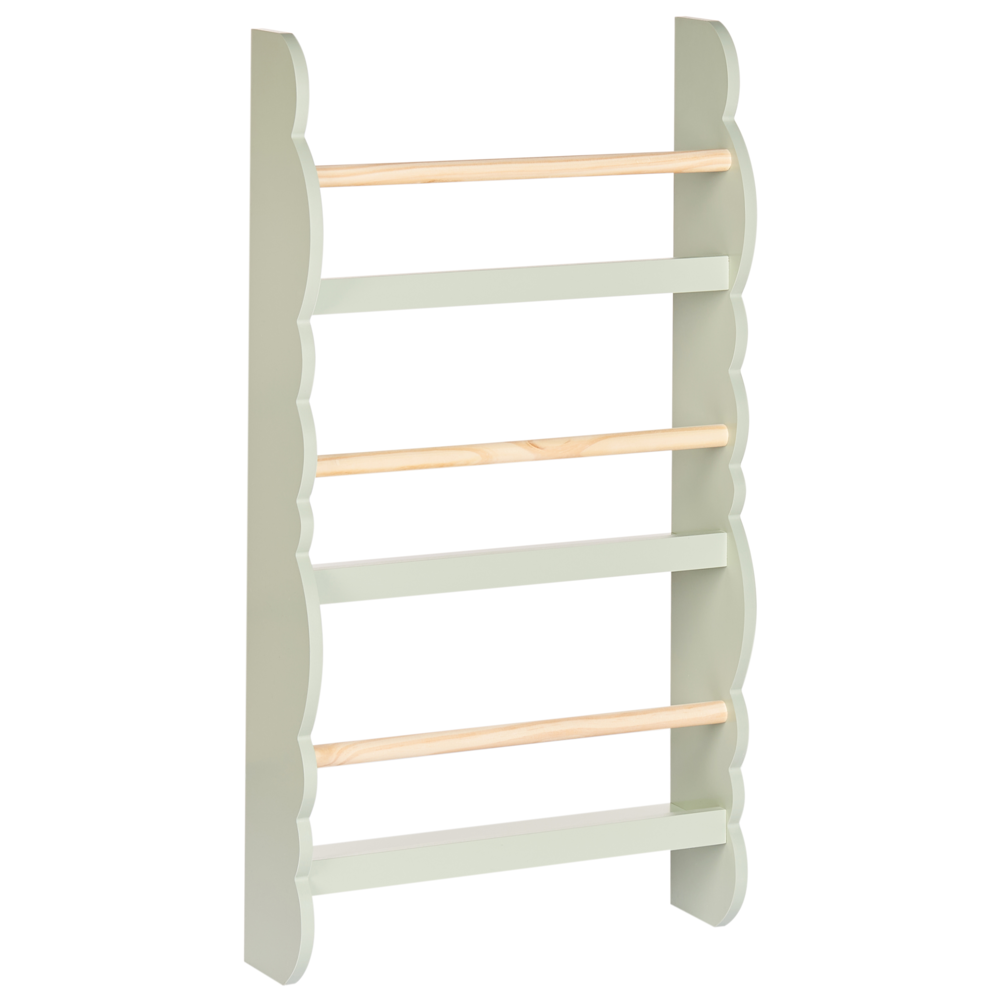 Libreria a muro verde chiaro a 3 piani in legno di pino MDF Camera dei bambini