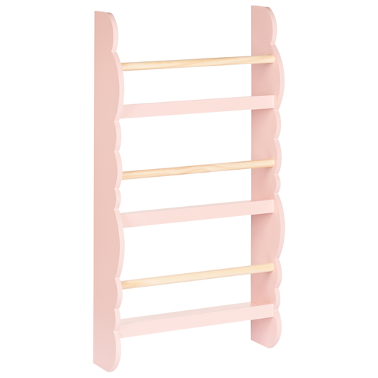 Libreria a muro rosa pastello a 3 piani in legno di pino MDF Camera dei bambini