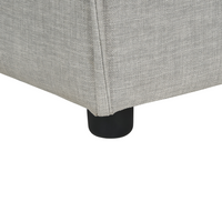 Divano imbottito in tessuto a 1 posto in tessuto grigio chiaro con gambe nere stile moderno