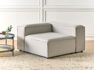 Modulo angolare in tessuto grigio chiaro lato sinistro a 1 posto con gambe nere Soggiorno stile moderno