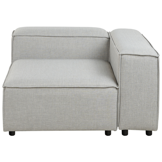 Modulo angolare in tessuto grigio chiaro lato sinistro a 1 posto con gambe nere Soggiorno stile moderno