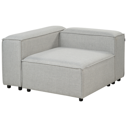 Divano con sezione angolare e 1 posto imbottito in tessuto Grigio chiaro lato destro Soggiorno stile moderno