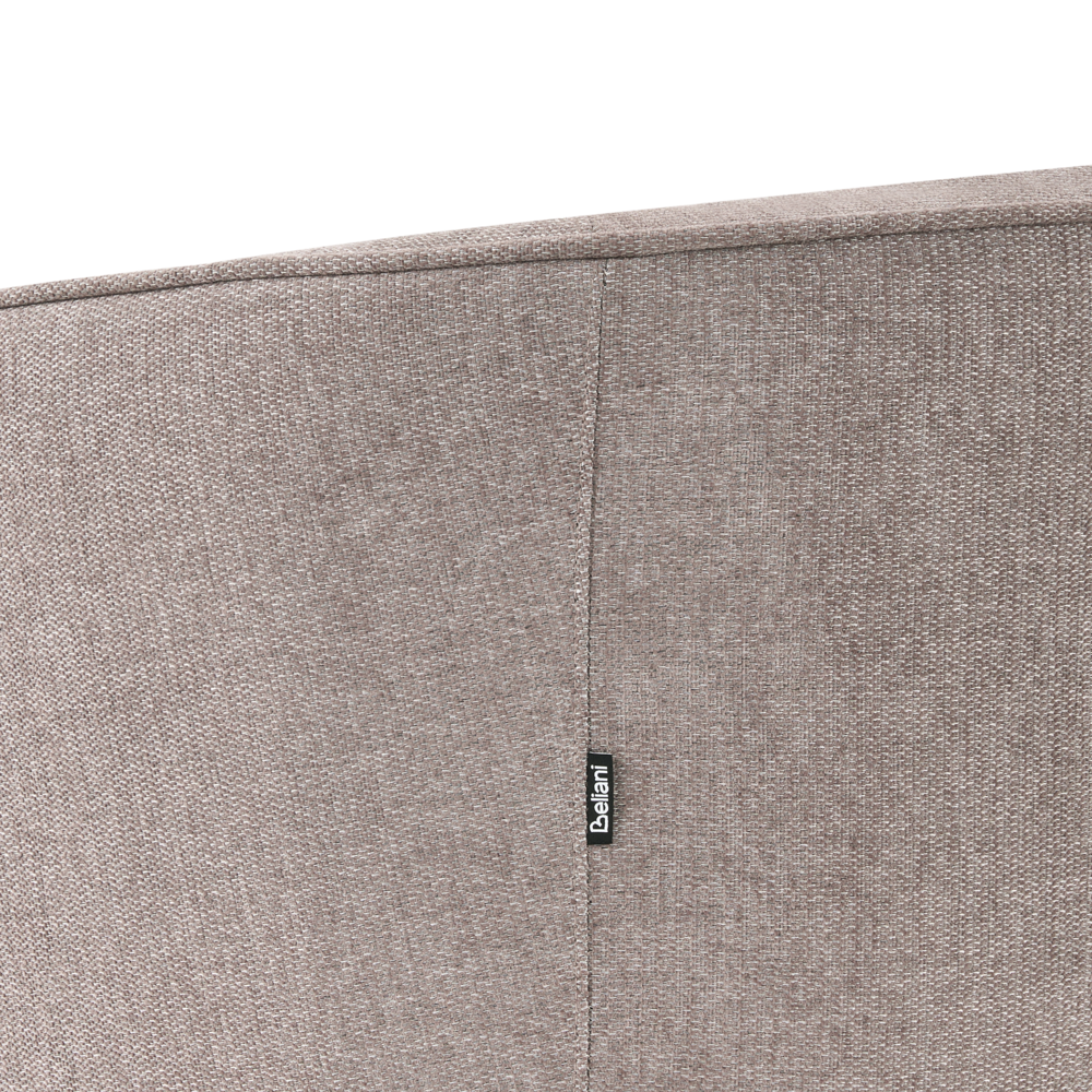 Divano in tessuto marrone Glamour curvo in stile retrò a 3 posti con gambe metalliche nere