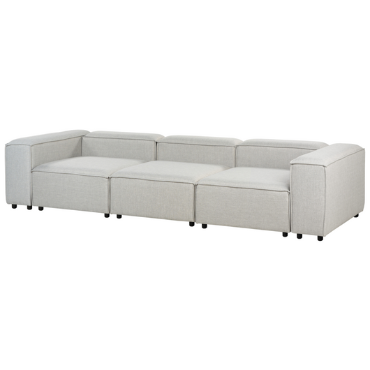 Divano modulare Tortora Velluto a Coste imbottito 3 posti gambe nere Divano soggiorno moderno