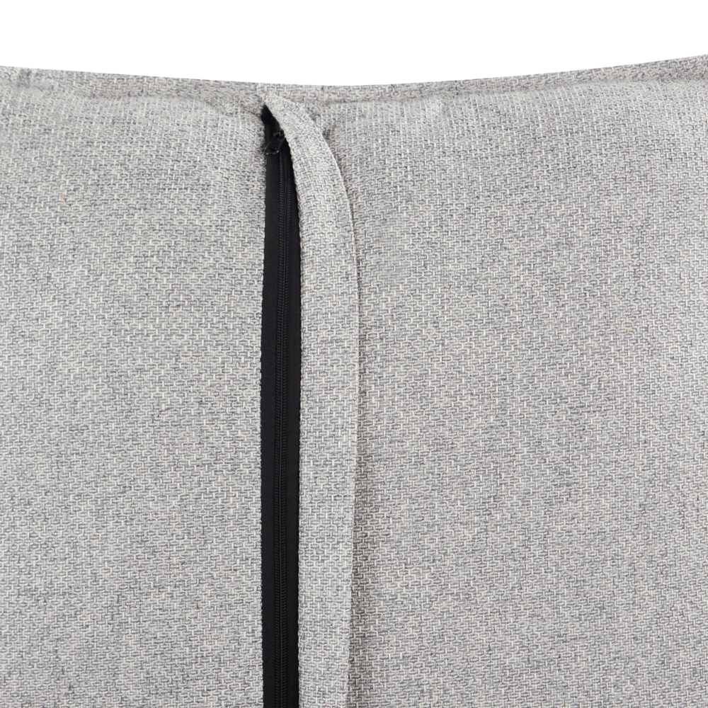 Divano imbottito a 3 posti con cuscini aggiuntivi in tessuto grigio stile moderno