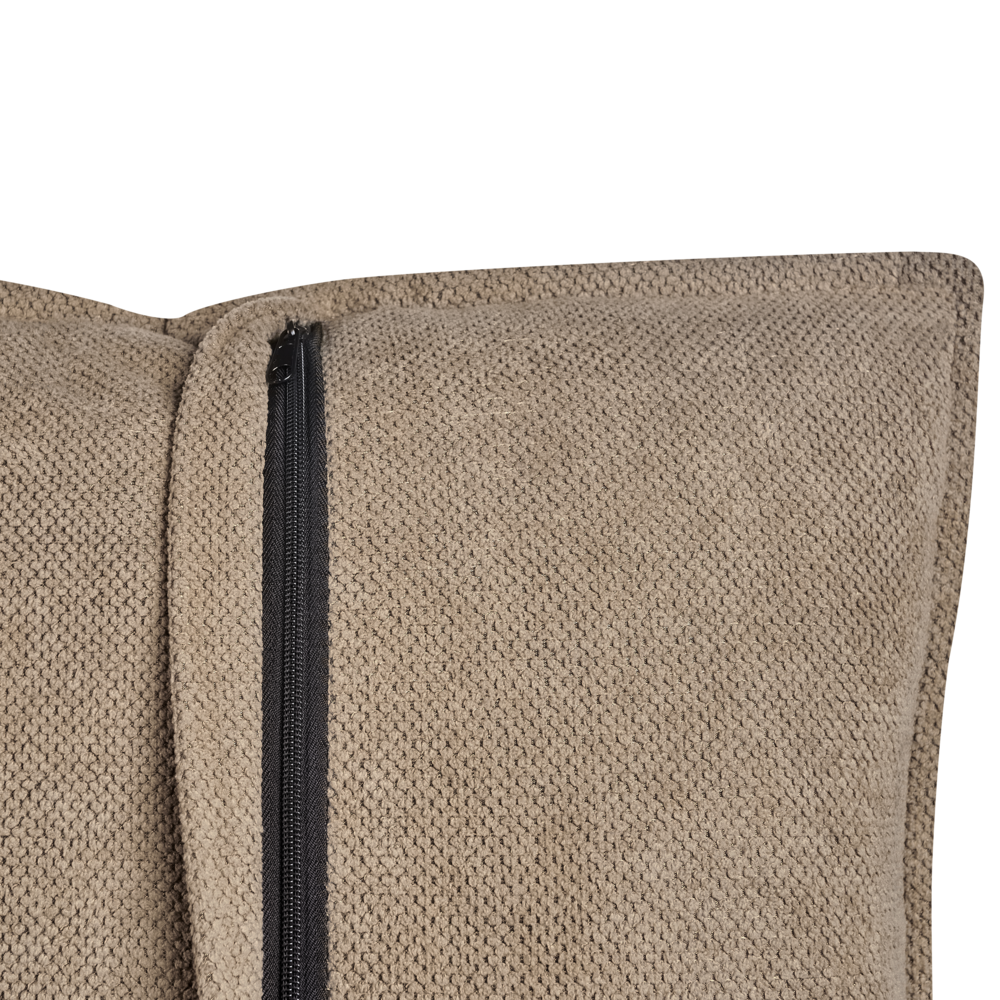 Divano imbottito a 2 posti con cuscini aggiuntivi in tessuto marrone stile moderno