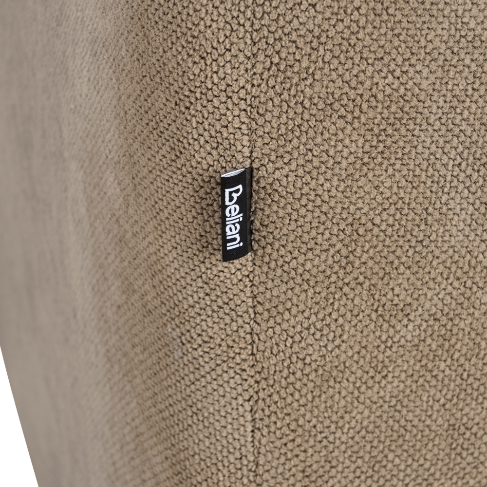 Divano imbottito a 2 posti con cuscini aggiuntivi in tessuto marrone stile moderno