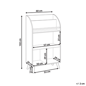 Scaffale a 3 ripiani per la camera dei bambini in legno di pino MDF gambe in legno bianco elegante