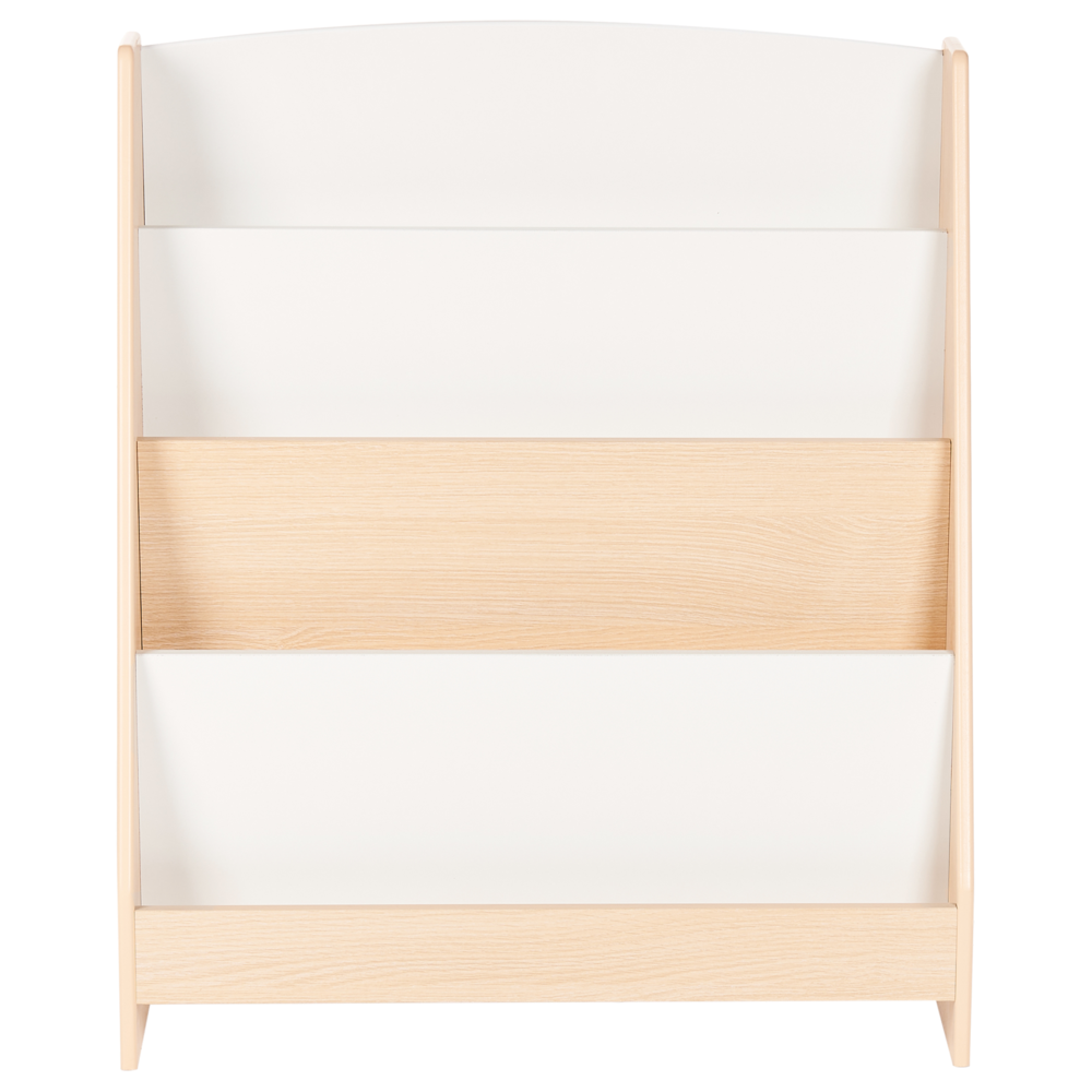 Scaffale per bambini con 4 ripiani in MDF in legno chiaro cameretta espositore per libri