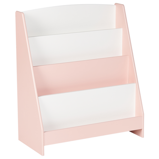 Scaffale per bambini con 4 ripiani in MDF in legno rosa pastello cameretta espositore per libri