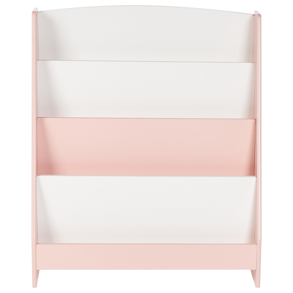 Scaffale per bambini con 4 ripiani in MDF in legno rosa pastello cameretta espositore per libri