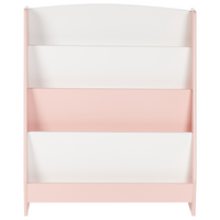 Scaffale per bambini con 4 ripiani in MDF in legno rosa pastello cameretta espositore per libri