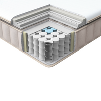 Materasso a molle insacchettate in lattice bianco e beige EU 140 x 200 cm duro con cerniera e rivestimento in poliestere rimovibile Accessori per la camera da letto