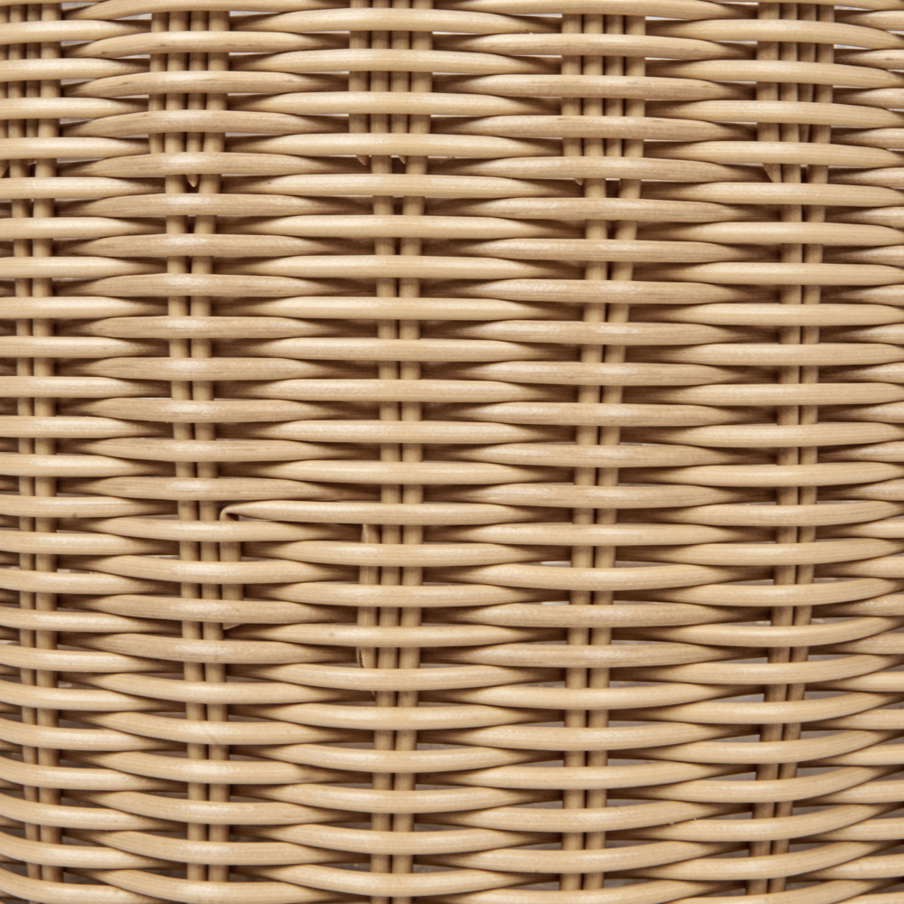 Set di 3 cesti per piante in PE Rattan marrone con manici Intarsio sintetico