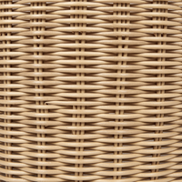 Set di 3 cesti per piante in PE Rattan marrone con manici Intarsio sintetico