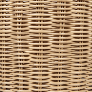 Set di 3 cesti per piante in PE Rattan marrone con manici Intarsio sintetico