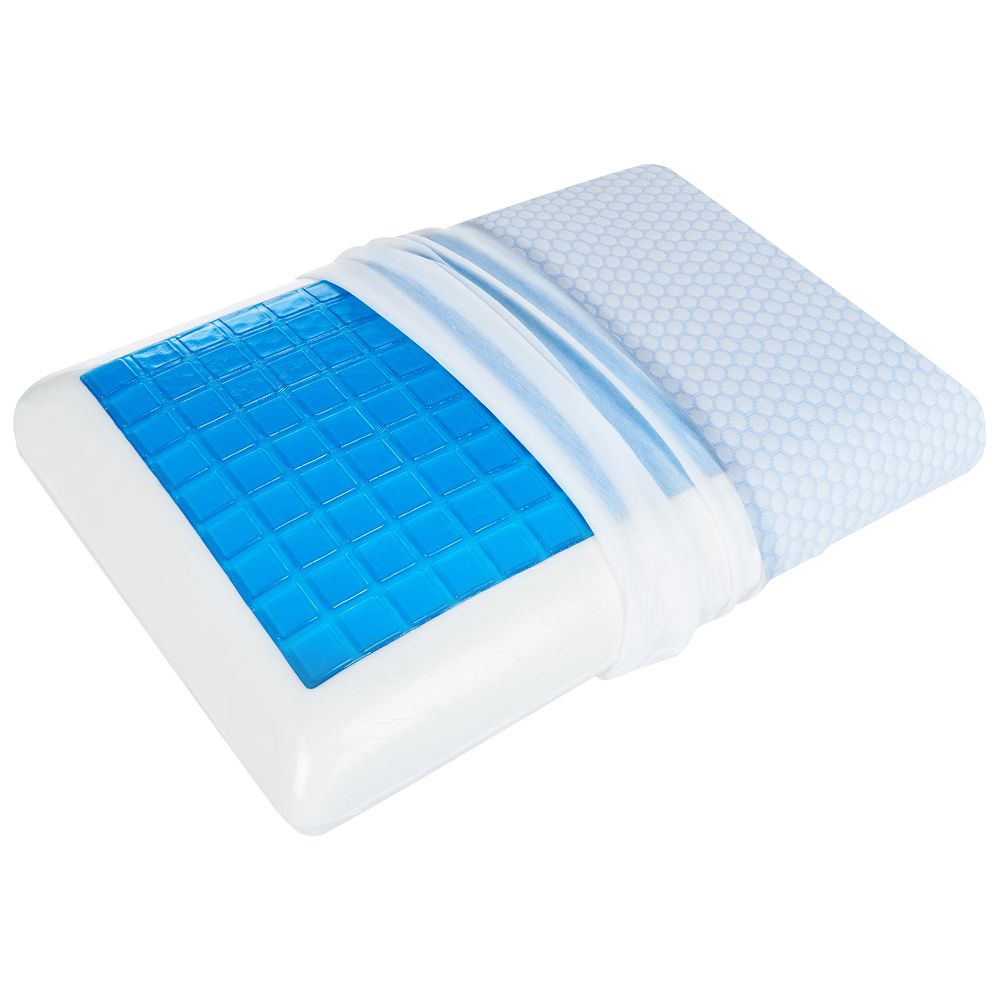 Cuscino in memory foam Cuscino ortopedico di media impresa in tessuto di aloe vera blu e bianco