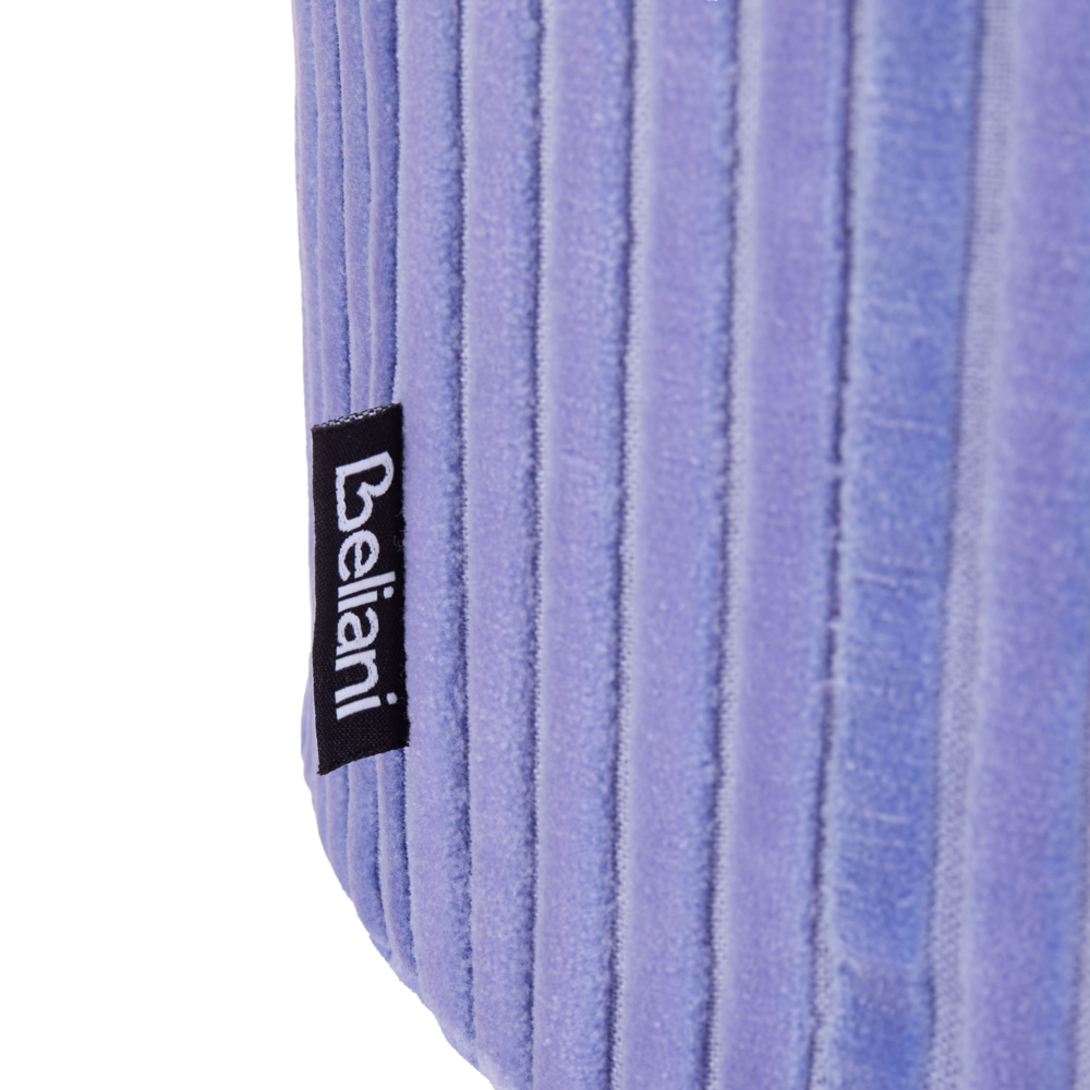 Pouf in cotone viola chiaro 40 x 25 cm Tessuto rotondo Struttura in velluto a coste Rivestimento sfoderabile Lavabile in lavatrice