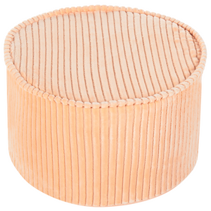 Pouf in cotone rosa pesca 40 x 25 cm Tessuto rotondo Struttura in velluto a coste Rivestimento sfoderabile Lavabile in lavatrice