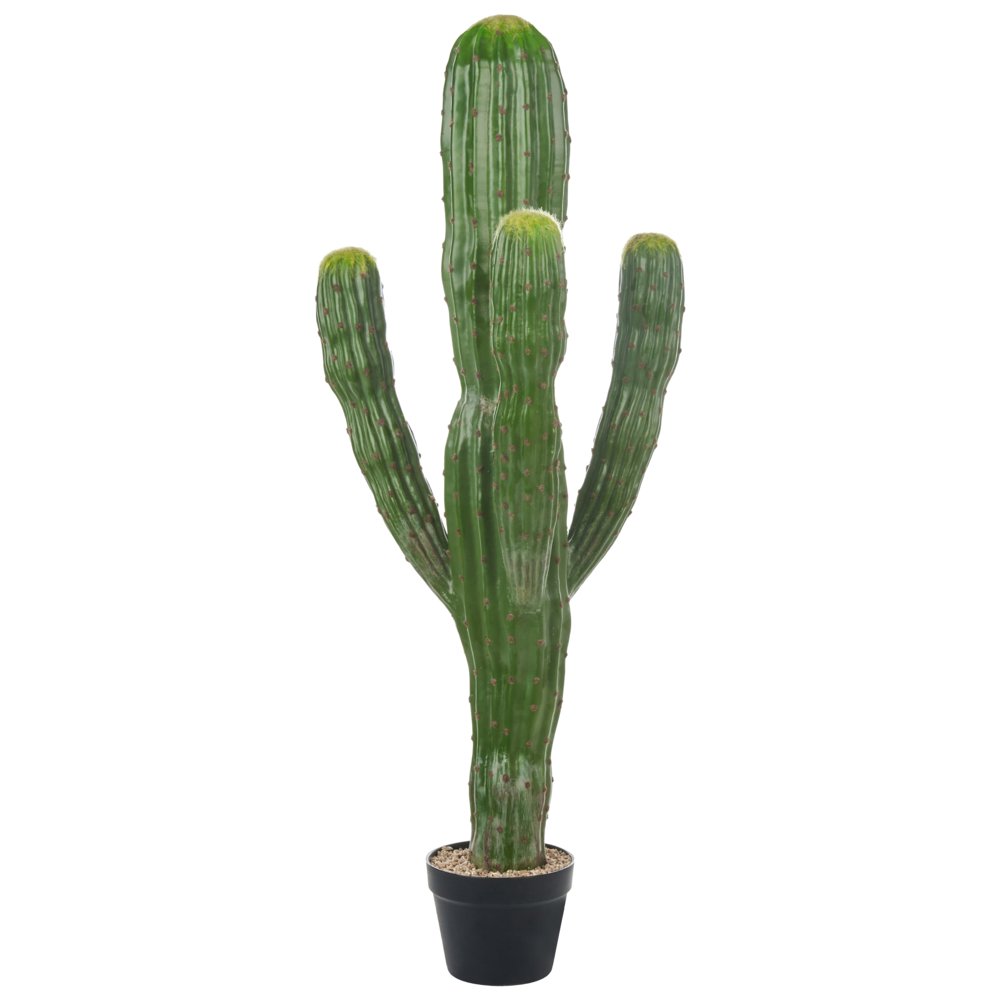 Pianta artificiale di cactus in vaso Verde Materiale sintetico 115 cm Nero Pot Decorazione Accessorio casa