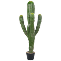 Pianta artificiale di cactus in vaso Verde Materiale sintetico 115 cm Nero Pot Decorazione Accessorio casa