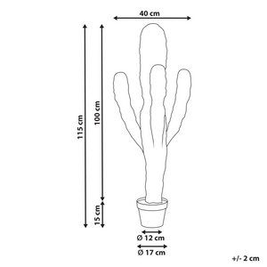 Pianta artificiale di cactus in vaso Verde Materiale sintetico 115 cm Nero Pot Decorazione Accessorio casa