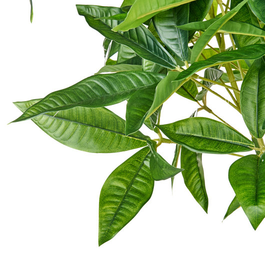 Pianta artificiale in vaso di Pachira Materiale sintetico verde 120 cm Vaso nero Radice intrecciata Decorativa Uso interno