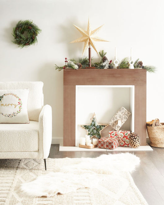 Cornice per camino MDF in legno chiaro stile tradizionale moderno